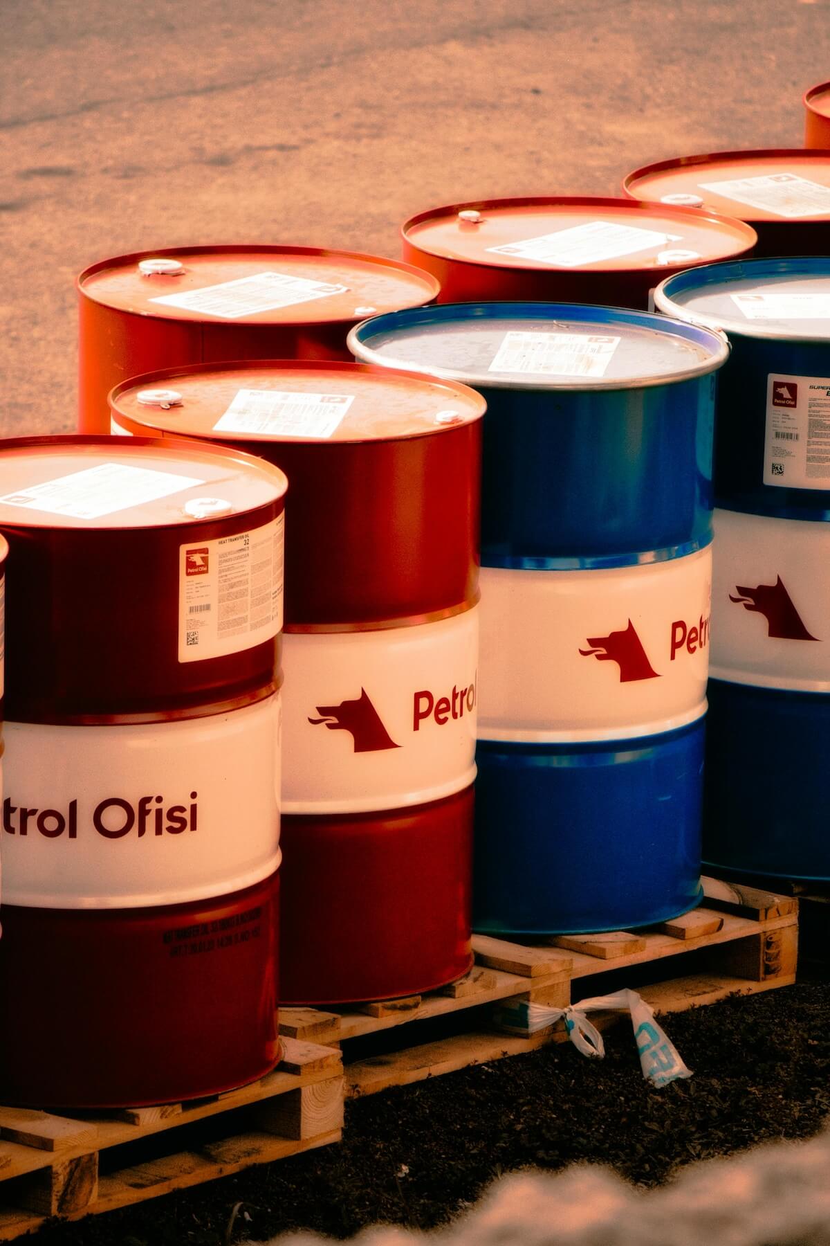 Oil Barrels on Pallets